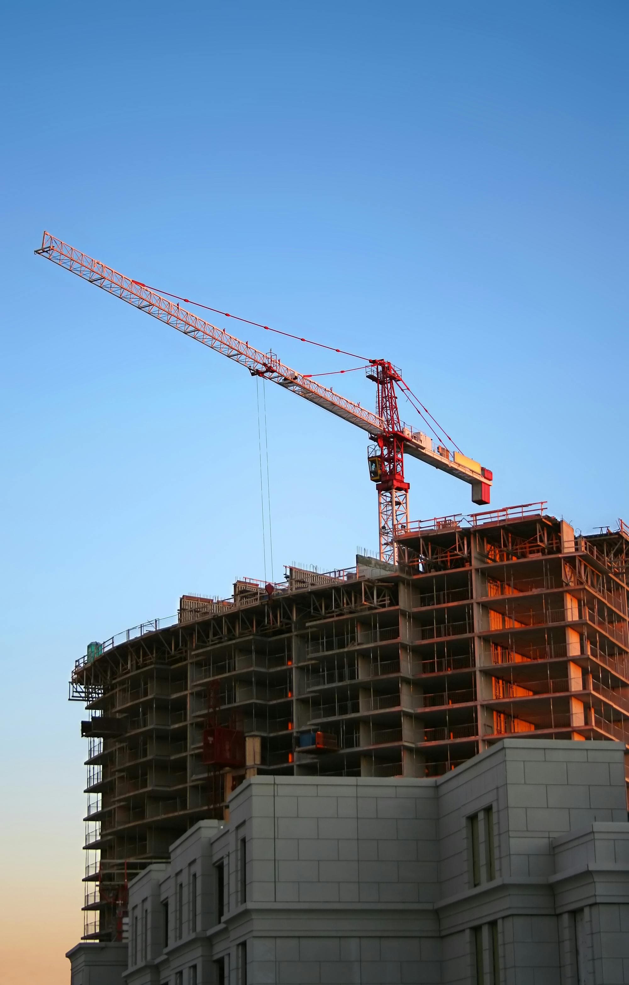 High-Rise Crane and Build Front